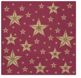 pl餐巾美丽的星星暗红色