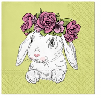 花圈的PL餐巾兔子